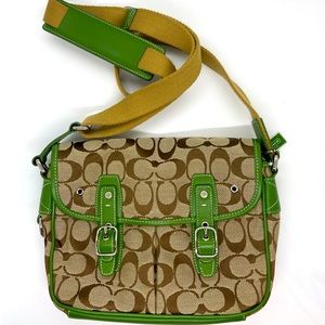 Green and Brown Coach Bag
